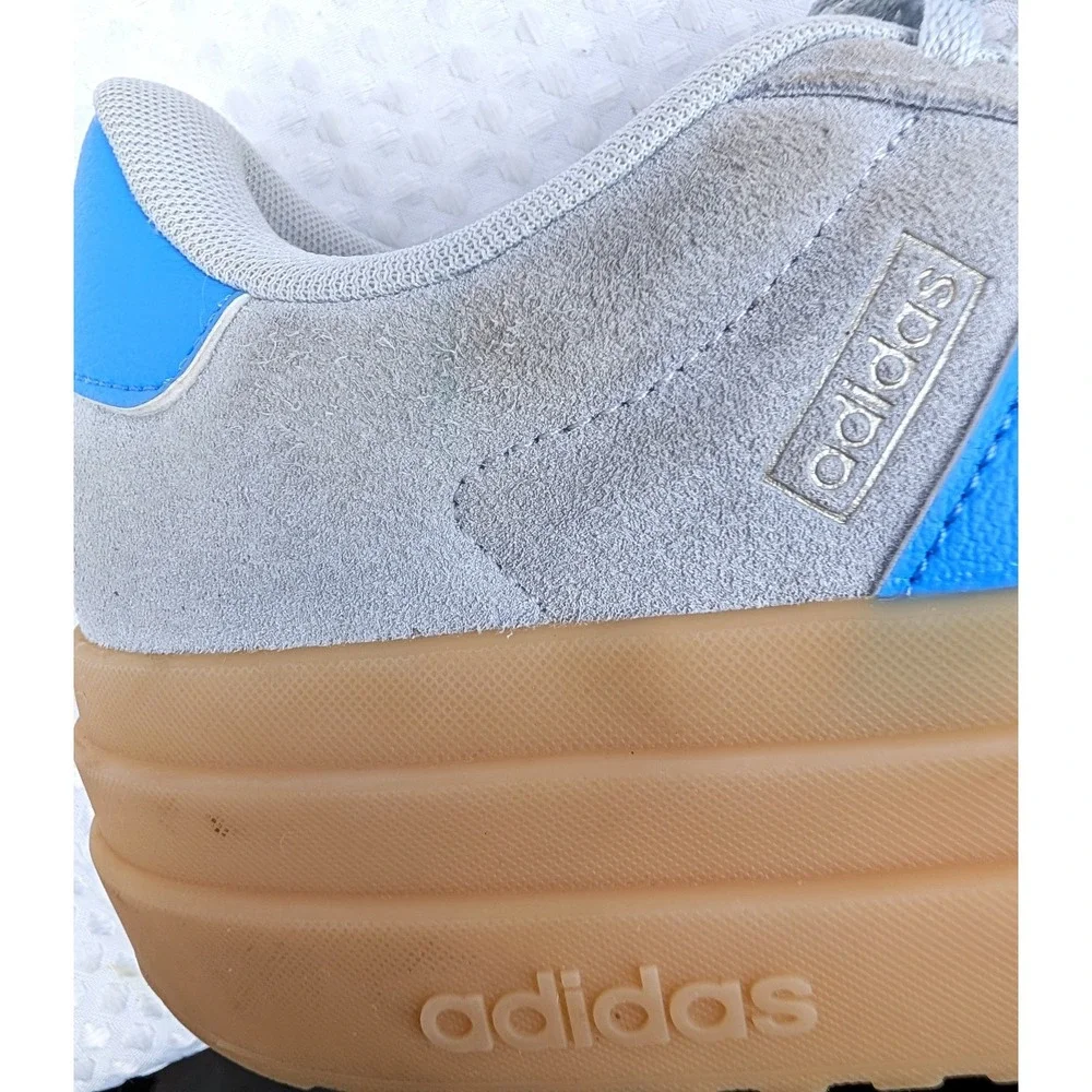 Adidas Womens VL Court Bold IH2310 Blue Gray Casual Sneakers Size 8 Platform